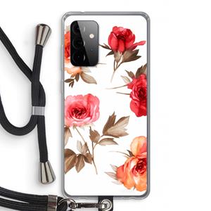 CaseCompany Roosjes: Samsung Galaxy A72 5G Transparant Hoesje met koord