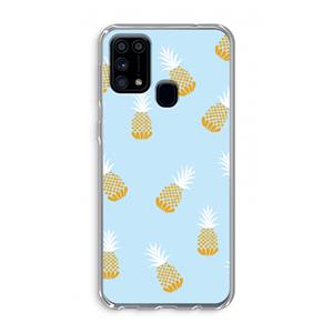CaseCompany Ananasjes: Samsung Galaxy M31 Transparant Hoesje