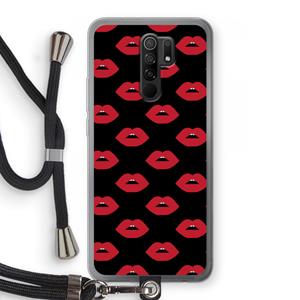 CaseCompany Lips: Xiaomi Redmi 9 Transparant Hoesje met koord