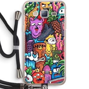 CaseCompany Vexx Mixtape: Samsung Galaxy J3 (2016) Transparant Hoesje met koord
