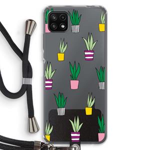 CaseCompany Sanseveria: Samsung Galaxy A22 5G Transparant Hoesje met koord