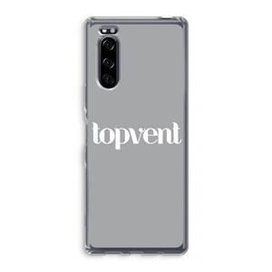 CaseCompany Topvent Grijs Wit: Sony Xperia 5 Transparant Hoesje