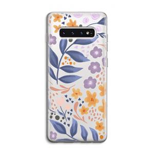 CaseCompany Flowers with blue leaves: Samsung Galaxy S10 4G Transparant Hoesje