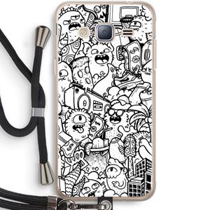 CaseCompany Vexx City #2: Samsung Galaxy J3 (2016) Transparant Hoesje met koord