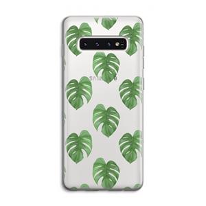CaseCompany Monstera leaves: Samsung Galaxy S10 4G Transparant Hoesje