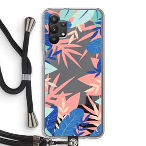 CaseCompany Tropisch: Samsung Galaxy A32 5G Transparant Hoesje met koord