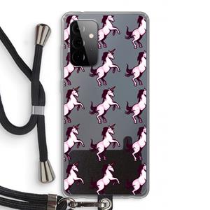 CaseCompany Musketon Unicorn: Samsung Galaxy A72 5G Transparant Hoesje met koord