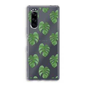 CaseCompany Monstera leaves: Sony Xperia 5 Transparant Hoesje