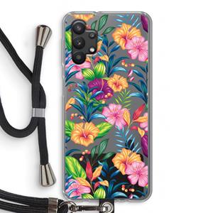 CaseCompany Tropisch 2: Samsung Galaxy A32 5G Transparant Hoesje met koord