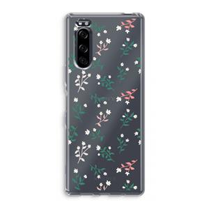 CaseCompany Small white flowers: Sony Xperia 5 Transparant Hoesje