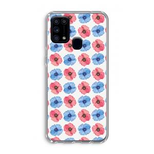 CaseCompany Klaproosjes: Samsung Galaxy M31 Transparant Hoesje