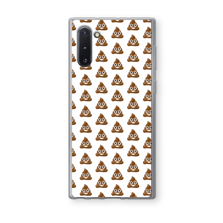 CaseCompany Poop emoji: Samsung Galaxy Note 10 Transparant Hoesje
