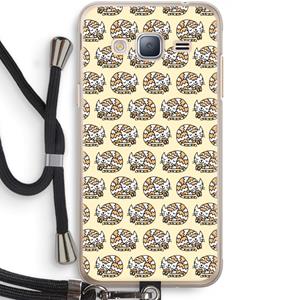 CaseCompany Slapende poes: Samsung Galaxy J3 (2016) Transparant Hoesje met koord