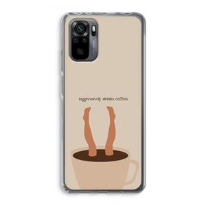 CaseCompany Aggressively drinks coffee: Xiaomi Redmi Note 10 Pro Transparant Hoesje