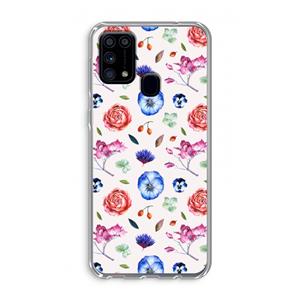 CaseCompany Bloemetjes: Samsung Galaxy M31 Transparant Hoesje
