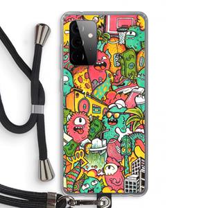 CaseCompany Vexx City: Samsung Galaxy A72 5G Transparant Hoesje met koord