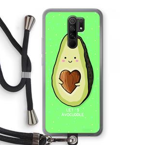 CaseCompany Avocuddle: Xiaomi Redmi 9 Transparant Hoesje met koord