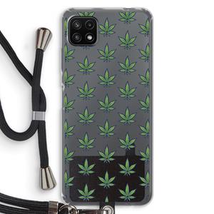 CaseCompany Weed: Samsung Galaxy A22 5G Transparant Hoesje met koord