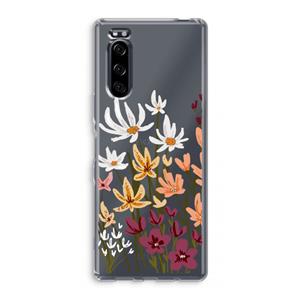 CaseCompany Painted wildflowers: Sony Xperia 5 Transparant Hoesje