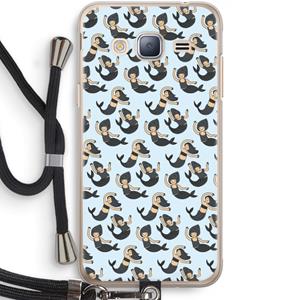 CaseCompany Zeemeermin: Samsung Galaxy J3 (2016) Transparant Hoesje met koord