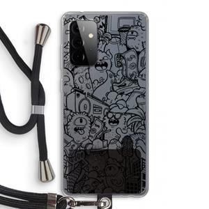 CaseCompany Vexx Black City : Samsung Galaxy A72 5G Transparant Hoesje met koord