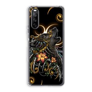 CaseCompany Huilende Wolf: Sony Xperia 10 III Transparant Hoesje