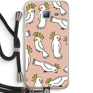CaseCompany Papegaai: Samsung Galaxy J3 (2016) Transparant Hoesje met koord