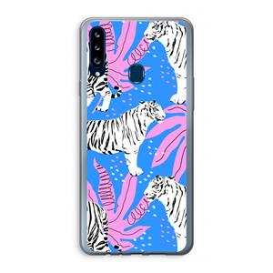 CaseCompany Tijger: Samsung Galaxy A20s Transparant Hoesje