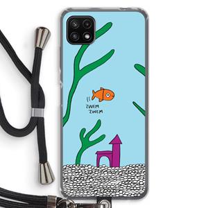 CaseCompany Aquarium: Samsung Galaxy A22 5G Transparant Hoesje met koord