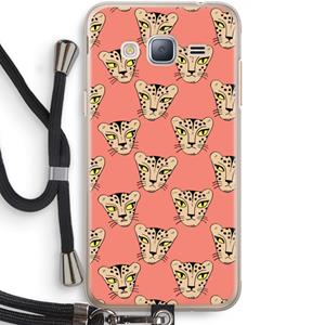 CaseCompany Tijger: Samsung Galaxy J3 (2016) Transparant Hoesje met koord
