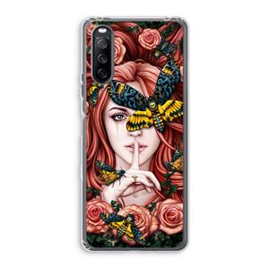 CaseCompany Lady Moth: Sony Xperia 10 III Transparant Hoesje