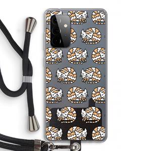 CaseCompany Slapende poes: Samsung Galaxy A72 5G Transparant Hoesje met koord