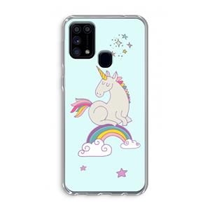 CaseCompany Regenboog eenhoorn: Samsung Galaxy M31 Transparant Hoesje
