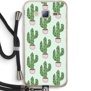 CaseCompany Cactus Lover: Samsung Galaxy J3 (2016) Transparant Hoesje met koord
