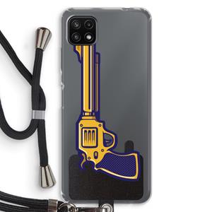 CaseCompany Pew Pew Pew: Samsung Galaxy A22 5G Transparant Hoesje met koord