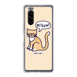 CaseCompany Miauw: Sony Xperia 5 Transparant Hoesje
