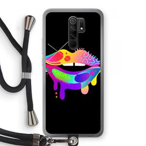CaseCompany Lip Palette: Xiaomi Redmi 9 Transparant Hoesje met koord