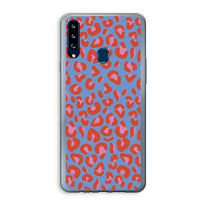 CaseCompany Leopard blue: Samsung Galaxy A20s Transparant Hoesje