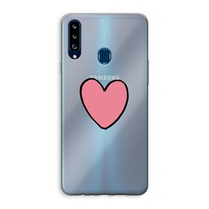 CaseCompany Hartje: Samsung Galaxy A20s Transparant Hoesje