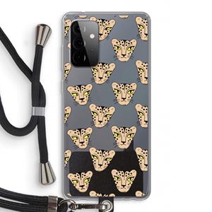CaseCompany Tijger: Samsung Galaxy A72 5G Transparant Hoesje met koord
