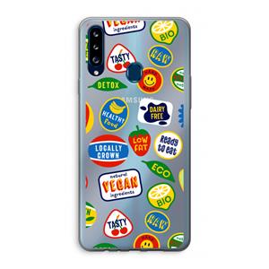 CaseCompany Fruitsticker: Samsung Galaxy A20s Transparant Hoesje