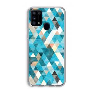 CaseCompany Gekleurde driehoekjes blauw: Samsung Galaxy M31 Transparant Hoesje