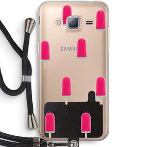 CaseCompany Waterijsje: Samsung Galaxy J3 (2016) Transparant Hoesje met koord