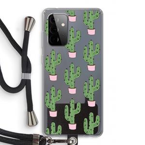 CaseCompany Cactus Lover: Samsung Galaxy A72 5G Transparant Hoesje met koord