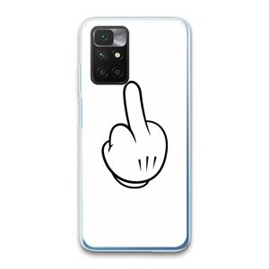 CaseCompany Middle finger white: Xiaomi Redmi 10 Transparant Hoesje