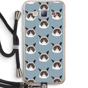 CaseCompany It's a Purrr Case: Samsung Galaxy J3 (2016) Transparant Hoesje met koord