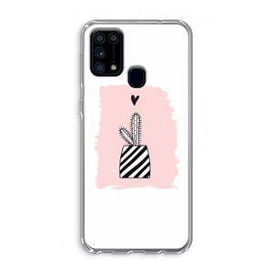 CaseCompany Zwart-wit cactus: Samsung Galaxy M31 Transparant Hoesje