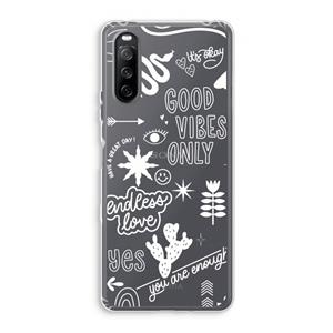 CaseCompany Good vibes: Sony Xperia 10 III Transparant Hoesje