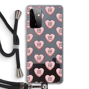 CaseCompany Chicks before dicks: Samsung Galaxy A72 5G Transparant Hoesje met koord