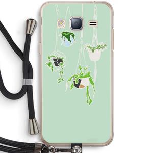 CaseCompany Hang In There: Samsung Galaxy J3 (2016) Transparant Hoesje met koord